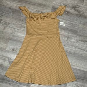 Aeropostale‎ NWT Striped Off-The-Shoulder V-Wire Fit & Flare Dress